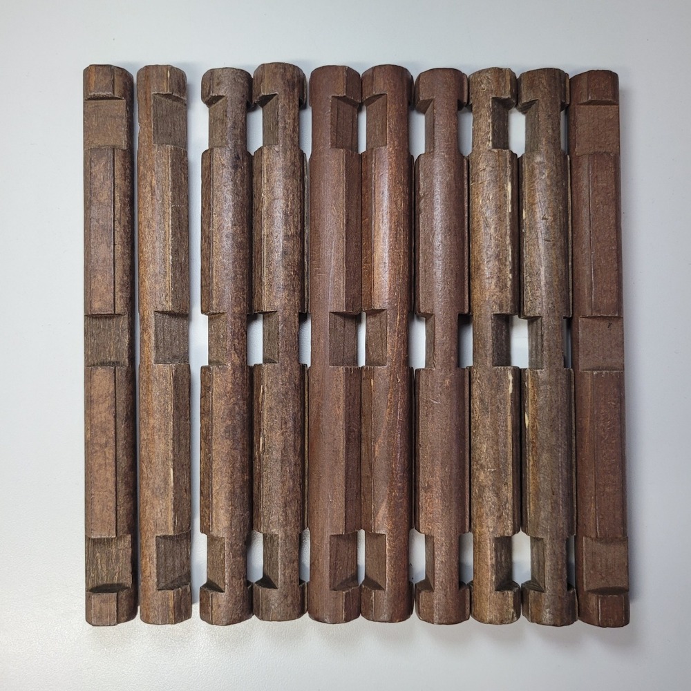 Vintage Lincoln Logs Dark Wood 7.5 Inch Replacement Parts Lot of 8